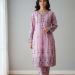 Women’s Digital Print Two-Piece Set – Stylish Tunic & Matching Pants Outfit